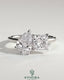 Kynora CJ Toi et Moi engagement ring featuring a 1.65ct pear-shaped and 1.65ct princess-cut diamonds in a claw setting.