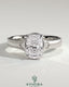 Vintage style 2ct elongated cushion bezel engagement ring with star accents, milgrain details, and tapered band by Kynora CJ.