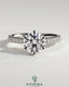 Kynora CJ 2ct round solitaire engagement ring with hidden halo, pave collar and pave band, elegant diamond jewelry