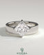 Kynora CJ 2ct Asscher cut solitaire engagement ring with offset setting and flat cigar band, showcasing elegant jewelry design.