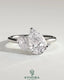 Kynora CJ 0.5ct pear-shaped diamond and 1.25ct pear-shaped diamond Toi et Moi engagement ring with claw settings.
