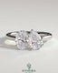 Kynora CJ Toi et Moi engagement ring featuring a 1.5ct pear-shaped and 1.5ct oval diamonds in a claw setting.