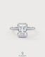 Radiant cut moissanite half-bezel engagement ring in 925 silver, showcasing a sparkling center stone and sleek band design.