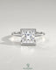 Princess cut moissanite half-bezel solitaire ring in 925 silver with a sleek design, showcasing a sparkling center stone.