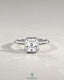 Asscher cut moissanite half-bezel solitaire ring in 925 silver, showcasing a sparkling gemstone set in a sleek bezel setting.