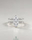 Modern Marquise Moissanite Double Shank Engagement Ring in 925 Silver