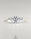 Round Moissanite 3-Stone Engagement Ring with Twisted Pavé Shank in 925 Silver