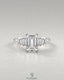 Emerald Moissanite 5-Stone Engagement Ring with Baguette Sides in 925 Silver