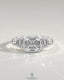 Vintage Asscher Cut 5-Stone Moissanite Engagement Ring in 925 Silver