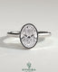 Kynora CJ 2ct oval bezel solitaire engagement ring with hidden halo and cathedral high setting, showcasing sparkling diamond and detailed design.