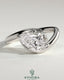 Kynora CJ 2ct pear-shaped east-west diamond solitaire engagement ring with bypass band in yellow gold.
