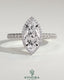Kynora CJ 2ct marquise claw solitaire engagement ring with halo, pave band, and cathedral high setting, showcasing elegant diamond design.