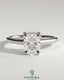 Kynora CJ 2ct elongated cushion diamond solitaire engagement ring with cathedral low setting and open trellis gallery design