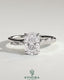 Kynora CJ 2ct elongated cushion claw solitaire engagement ring with hidden halo, marquise accents, cathedral setting, jewelry image