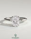 Kynora CJ 2ct elongated cushion solitaire engagement ring with wrap-around hidden halo, featuring a sparkling central stone.
