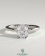 Kynora CJ 2ct elongated cushion double claw solitaire engagement ring with hidden halo, featuring a sparkling center stone.