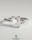 Kynora CJ 2ct emerald claw solitaire engagement ring with hidden halo, showcasing the sparkling central gemstone and intricate design.
