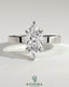 Kynora CJ 2-carat marquise claw solitaire engagement ring with flat cigar band and hidden halo, showcasing a sparkling marquise diamond.