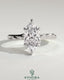 Kynora CJ 2ct marquise claw solitaire engagement ring with hidden halo, opposing marquise accents, cathedral high setting.