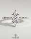 Kynora CJ 2ct marquise claw solitaire engagement ring with marquise and round accent stones, elegant and sparkling jewelry.