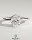 Kynora CJ 2ct oval claw solitaire engagement ring with cathedral low setting and open trellis gallery design.