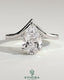 Kynora CJ 2ct pear-shaped diamond solitaire engagement ring with V band, featuring a classic and elegant design.