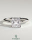 Kynora CJ 2ct princess cut solitaire engagement ring with a sleek band, showcasing a sparkling princess gemstone on a polished setting.