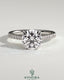 2ct Round Double Claw Solitaire with Hidden Halo, Tapered Pave Band and Cathedral High Setting Engagement Ring