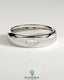 Kynora CJ Marquise Hammer Set wedding band with marquise-shaped design and cigar band style in silver metal.