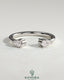 Kynora CJ Pear Accent Stone open band wedding ring with elegant design and sparkling pear-shaped accents on a sleek gold band.