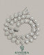 Heart-shaped 10mm moissanite diamond hip hop chain in 925 silver featuring tennis link design from Kynora Jewels.