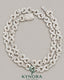 VVS Moissanite diamond infinity and cross pendant on 10mm silver Cuban chain by Kynora Jewels, showcasing intricate design and sparkling stones.