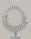 17mm customized VVS1 moissanite diamond Miami Cuban chain in sterling silver, hip-hop style by Kynora Jewels.