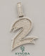 Sterling silver hip-hop pendant with iced out baguette moissanite diamond number 2 design from Kynora Jewels.