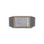 Men's rectangular pave moissanite ring in 10k yellow gold and titanium with a sleek, modern design from Kynora Jewels.