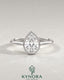 Vintage Pear Moissanite Milgrain Bezel Engagement Ring in 925 Silver