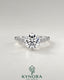 Vintage Round Moissanite Ornate Fluted Engagement Ring in 925 Silver