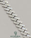 Sterling silver Miami Cuban bracelet with 18mm VVS1 Moissanite diamond for men, hip-hop style by Kynora Jewels.