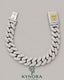 VVS1 Moissanite diamond Miami Cuban box lock bracelet by Kynora Jewels featuring sterling silver and hip-hop style design.