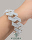 Sterling silver 18mm moissanite rapper hip hop bracelet with sparkling stones, stylish jewelry by Kynora Jewels.