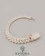 10mm men's iced out 925 sterling silver moissanite Cuban bracelet by Kynora Jewels, featuring a bold hip-hop style design.