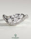Kynora CJ 2ct marquise claw solitaire engagement ring with bead set pave wave band in east-west setting, elegant and sparkling jewelry piece.