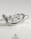 Kynora CJ 2ct marquise east-west claw solitaire engagement ring with wave band, showcasing a sparkling marquise diamond and elegant band design.