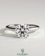Kynora CJ 2ct round diamond solitaire engagement ring with trellis gallery and cathedral low setting, elegant and detailed design