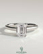 Kynora CJ 2ct emerald claw solitaire engagement ring with spiral gallery and cathedral low setting, showcasing elegant craftsmanship.