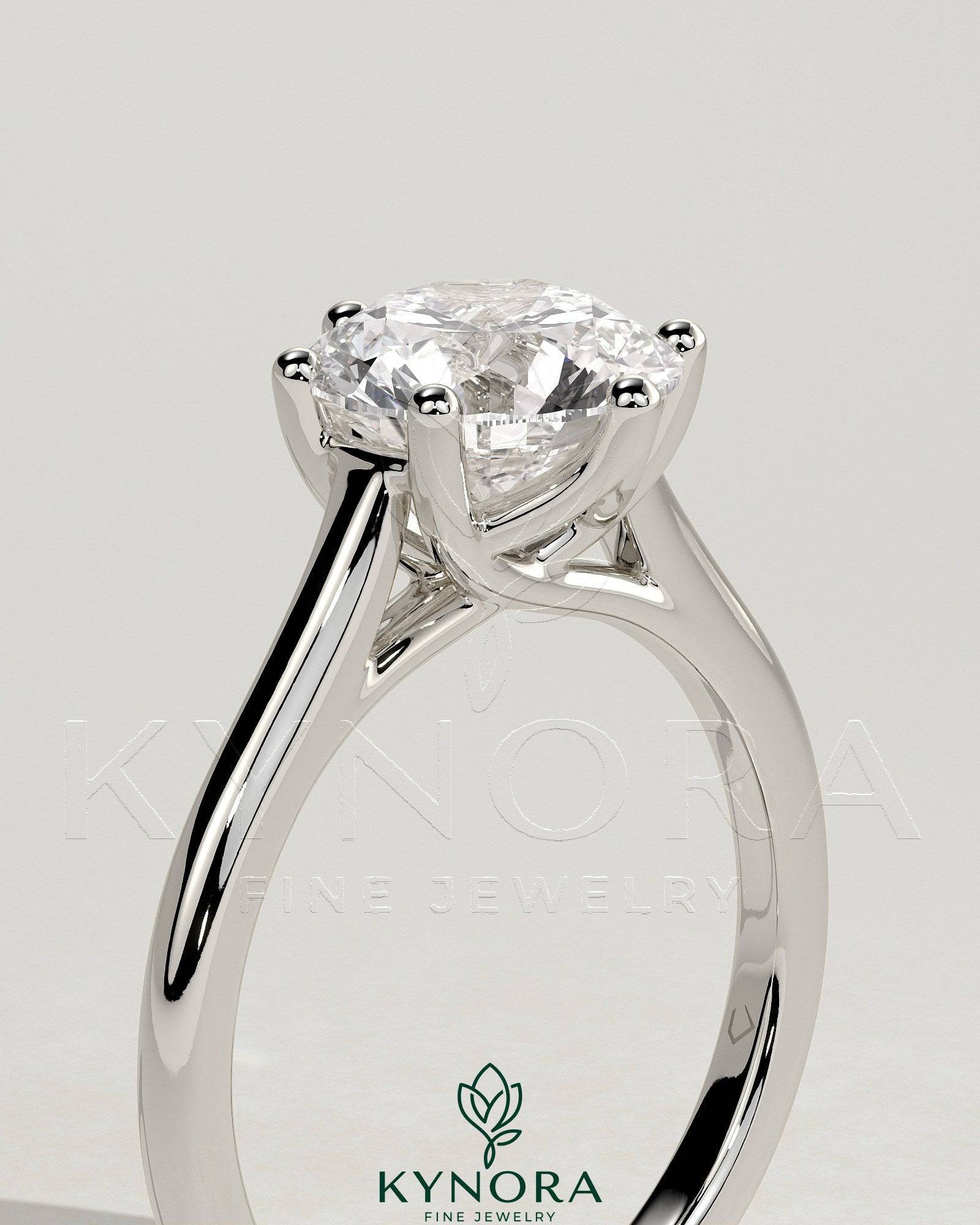 2ct Round Claw Solitaire with Trellis Gallery, Lattice Detail and Cathedral Low Setting Engagement Ring Imagen secundaria del producto