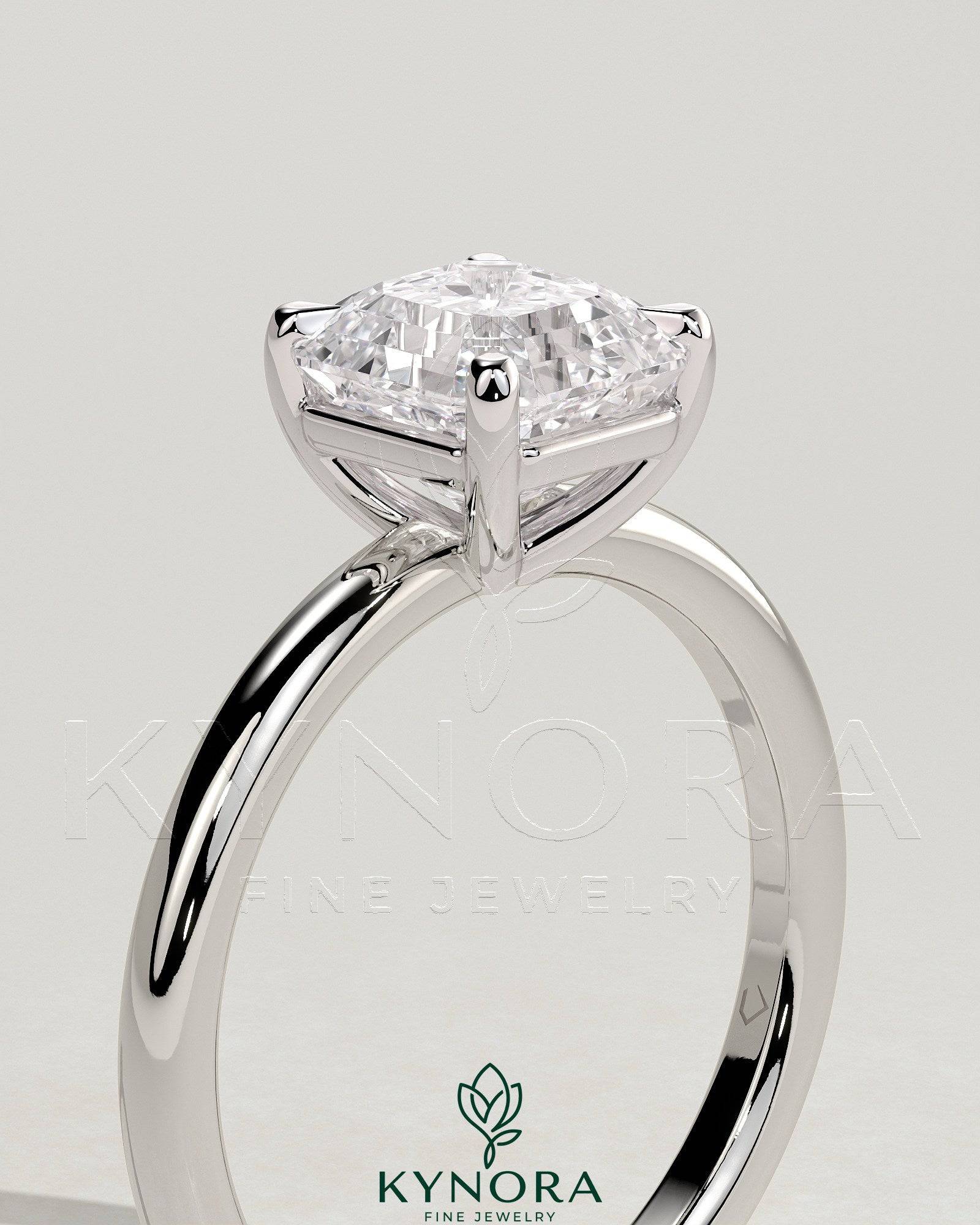 2ct Asscher Claw Solitaire Engagement Ring Secondary image