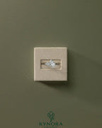 Kynora CJ 0.5ct pear-shaped and 1.25ct pear-shaped diamond Toi et Moi engagement ring with claw settings.