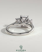 Kynora CJ Classic 2ct Radiant Claw Trilogy Engagement Ring featuring three sparkling radiant stones in a elegant setting