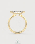 East-West Marquise Moissanite solitaire ring in sterling silver, featuring a shimmering marquise-shaped gemstone.